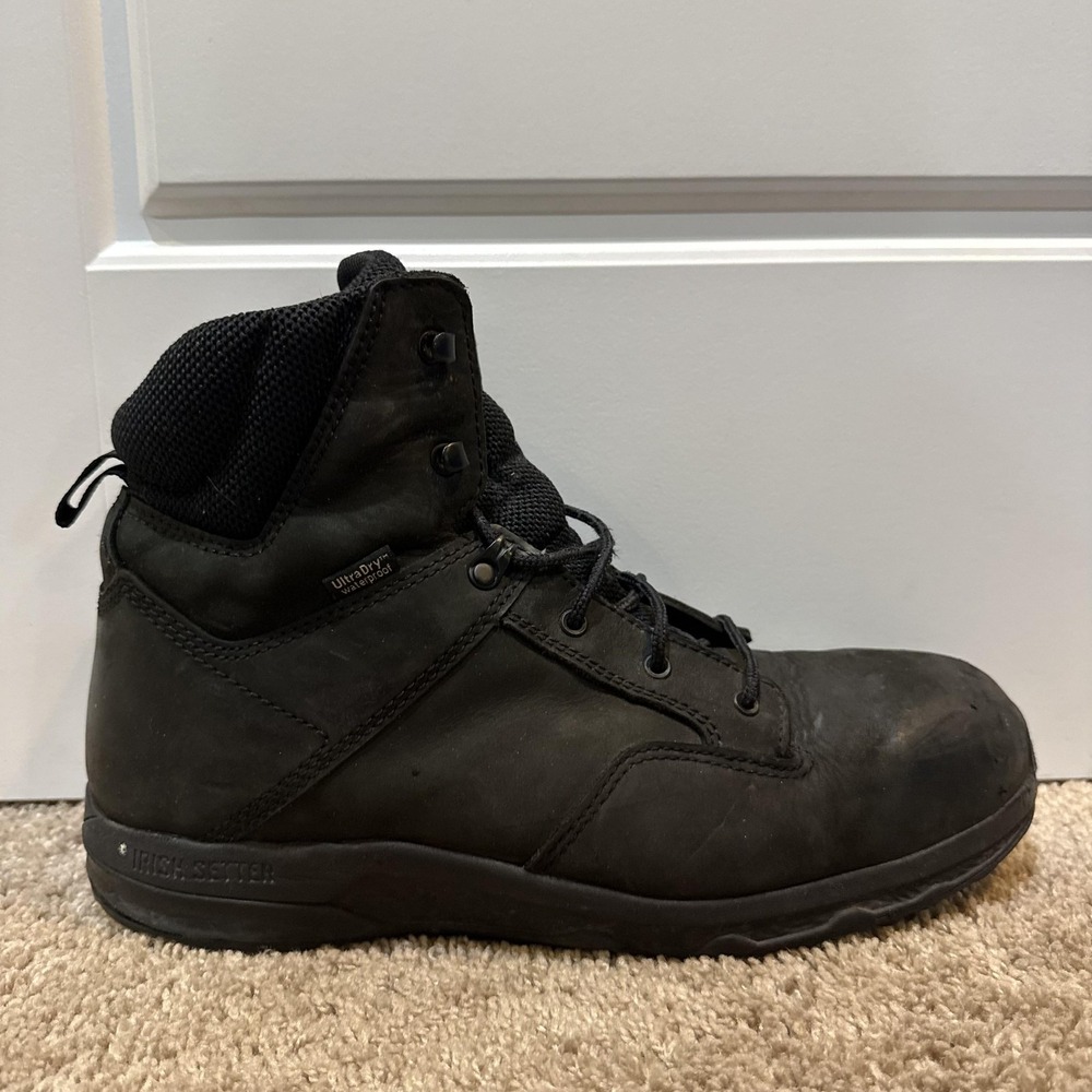 Red Wing Irish Setter Work Boots Mens Size 12 Black Waterproof Vibram Sole